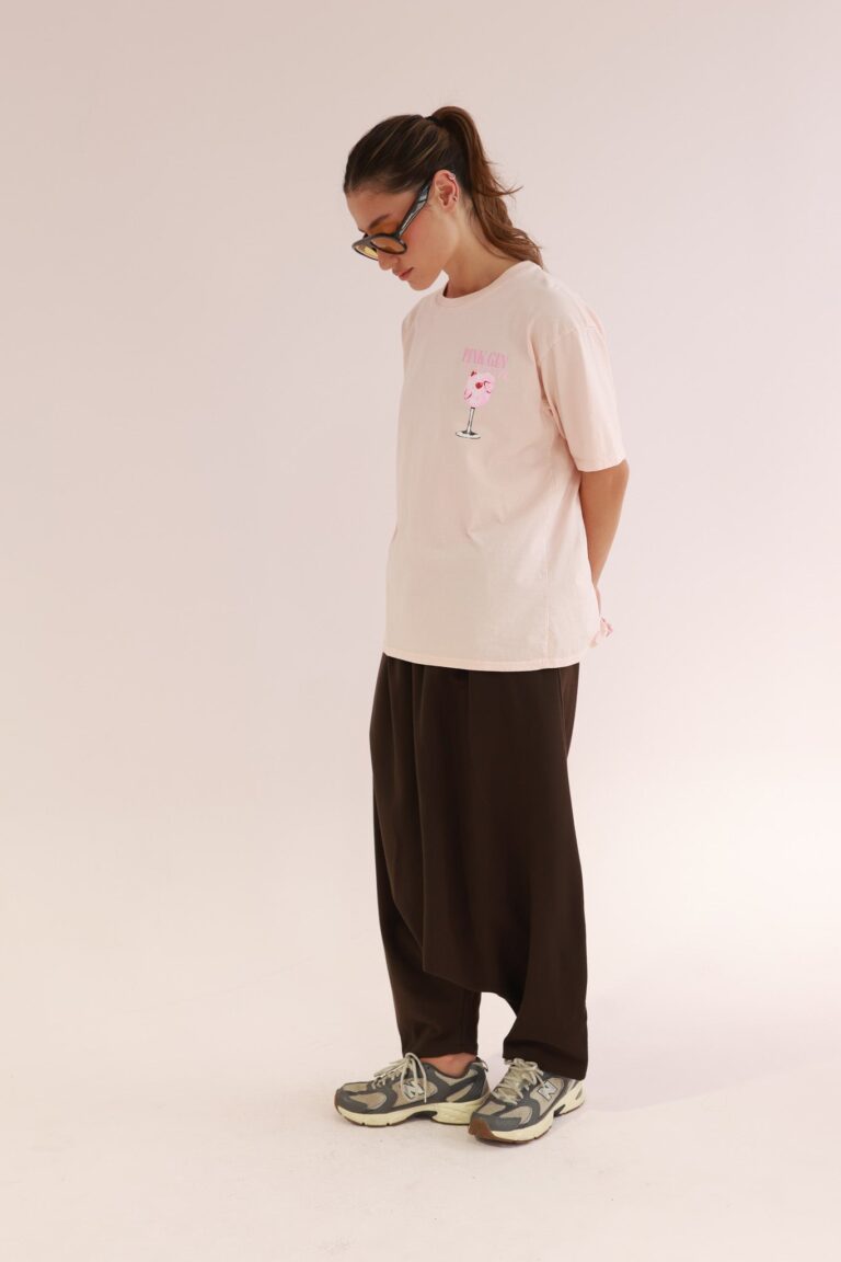PINK GIN PRINT TEE SHIRT