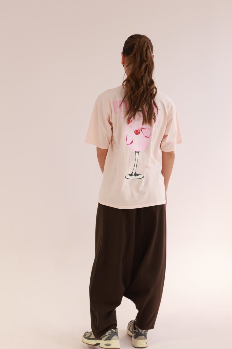 PINK GIN PRINT TEE SHIRT
