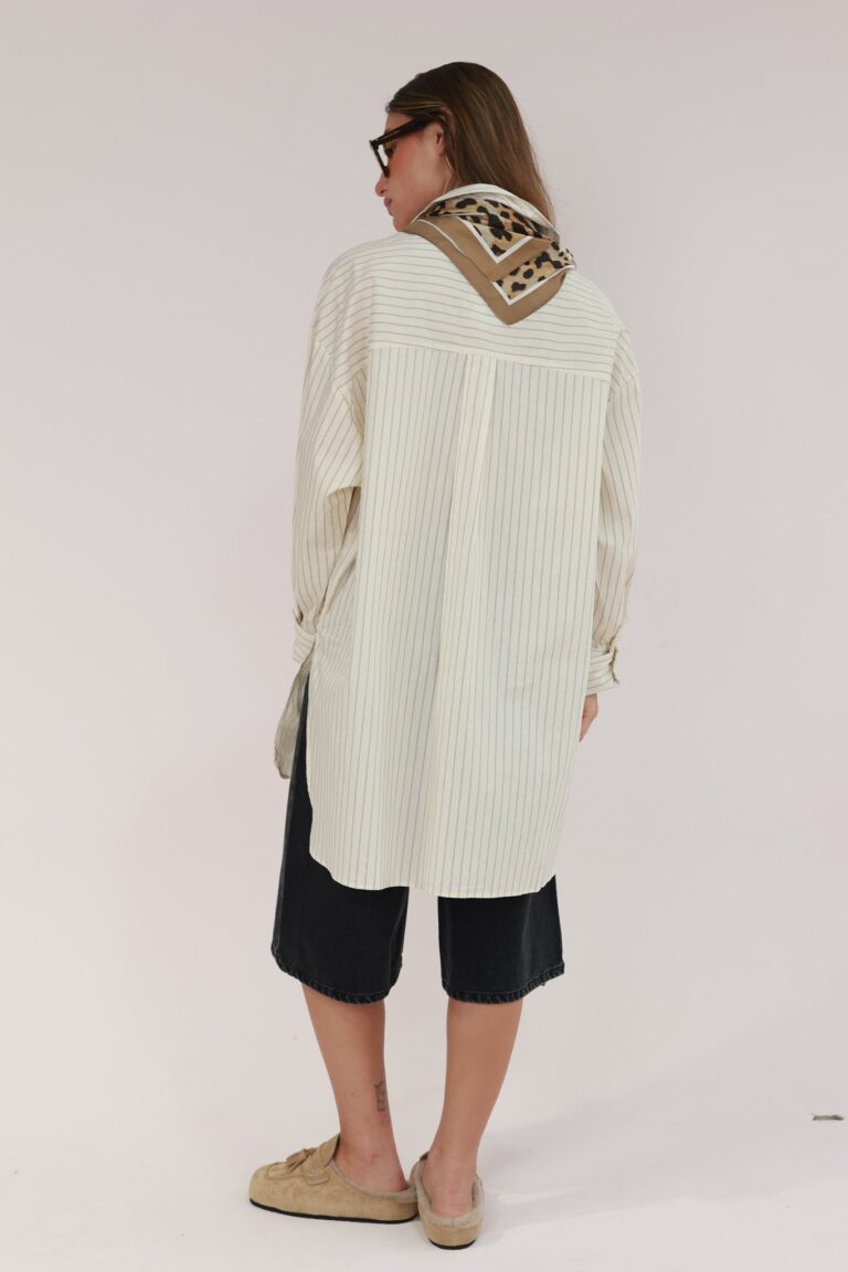 LONG STRIPED POPELINE SHIRT