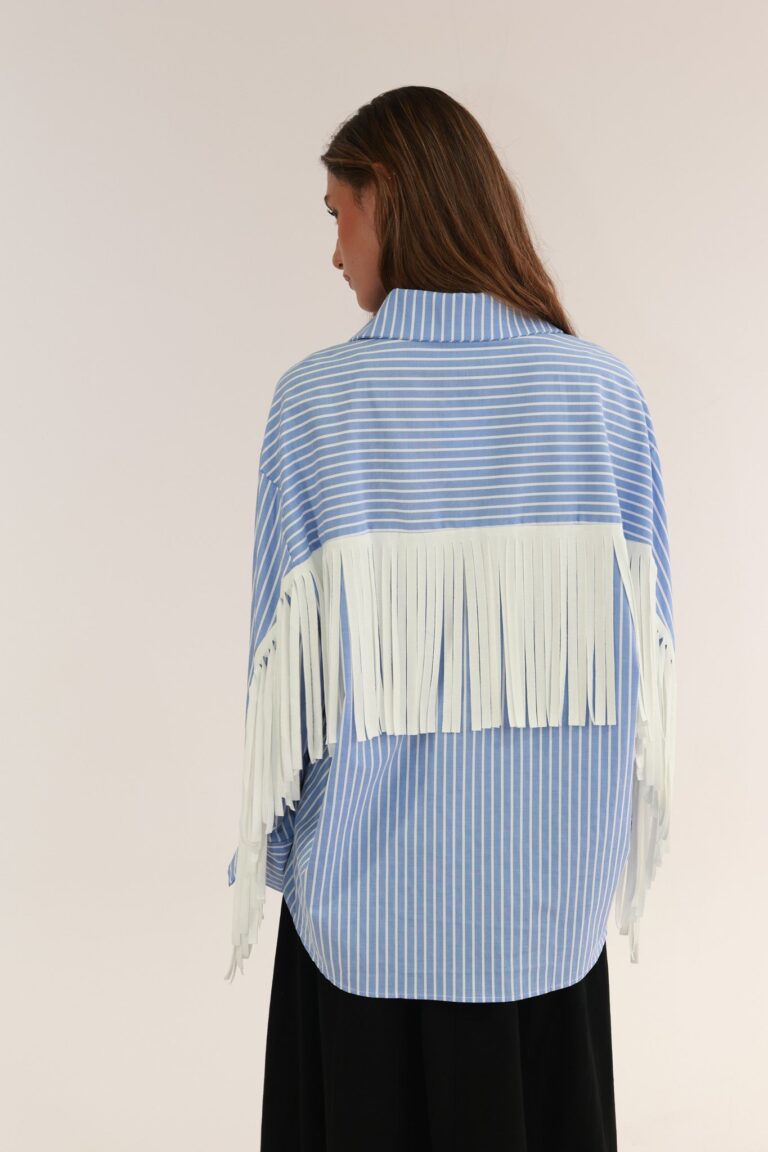 STRIPED SHIRT WITH FRINGE