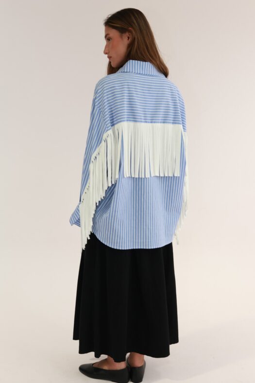 STRIPED SHIRT WITH FRINGE
