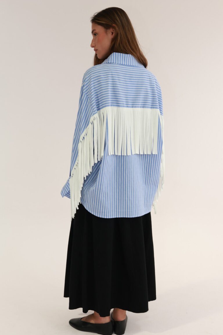 STRIPED SHIRT WITH FRINGE