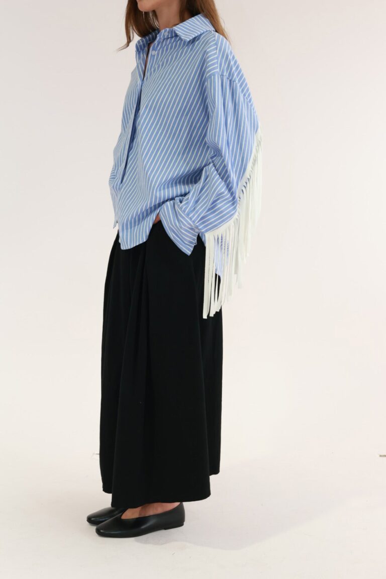 STRIPED SHIRT WITH FRINGE