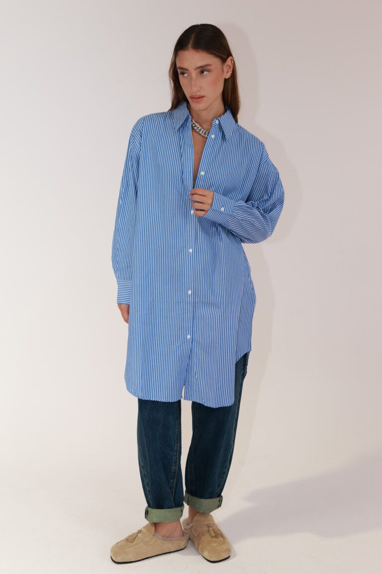 STRIPED BUTTON SHIRT LONG