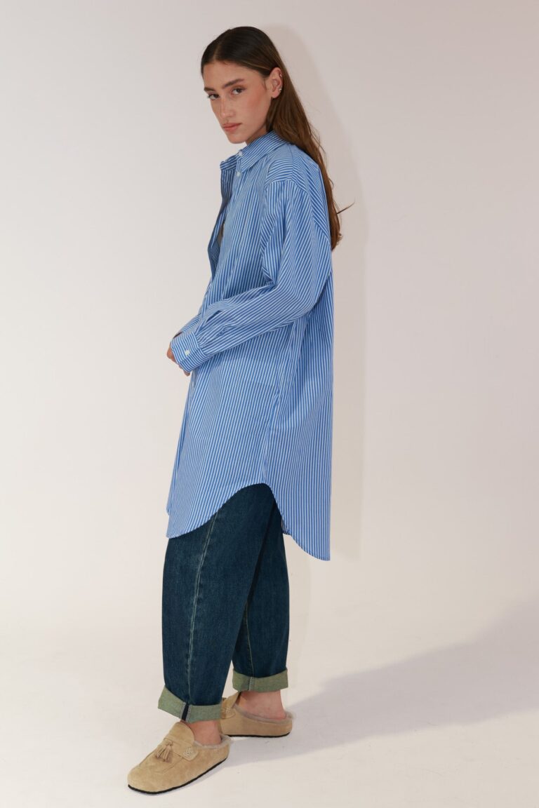 STRIPED BUTTON SHIRT LONG