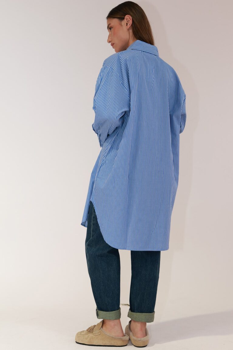 STRIPED BUTTON SHIRT LONG