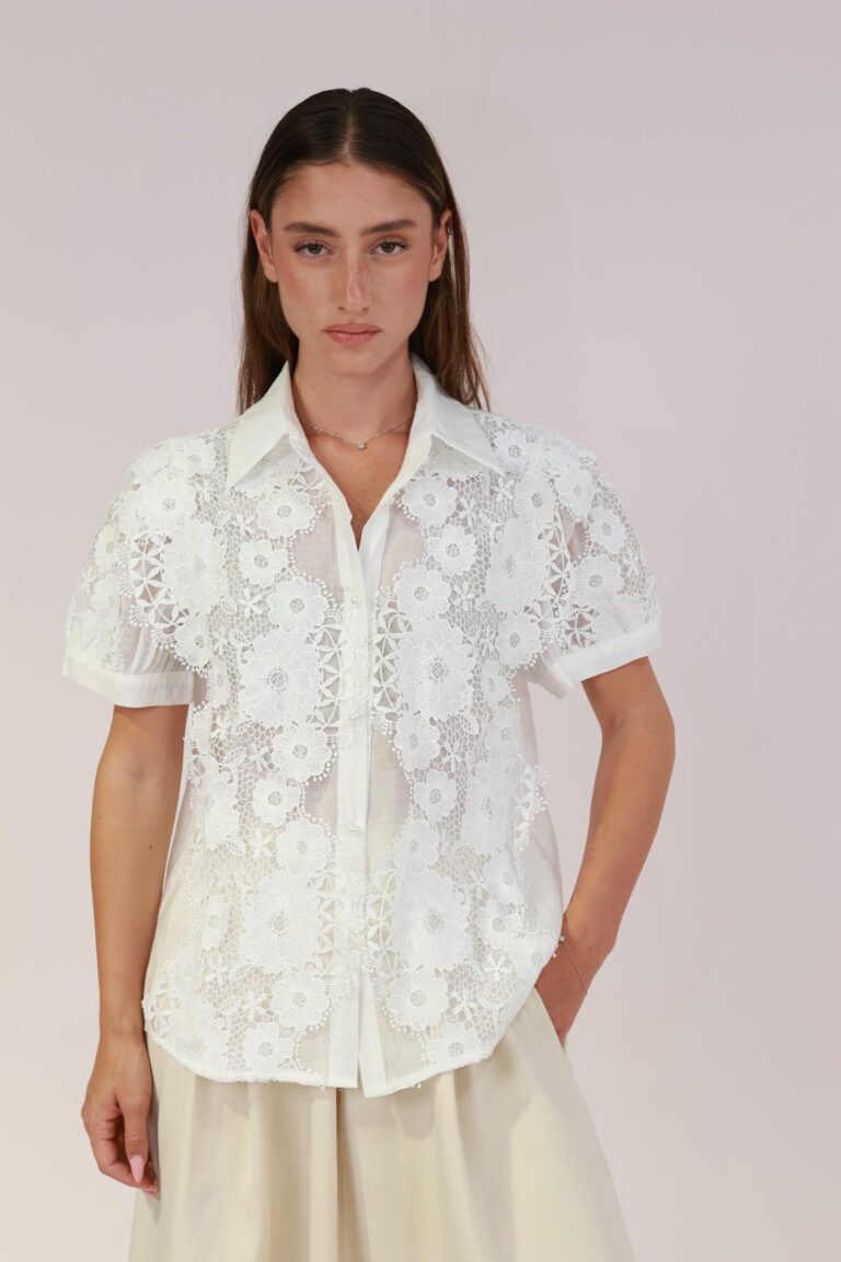 SHORT SLEEVES LACE SHIRT