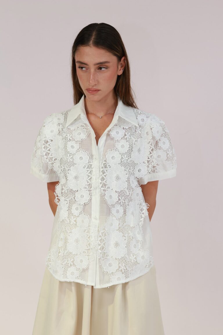 SHORT SLEEVES LACE SHIRT