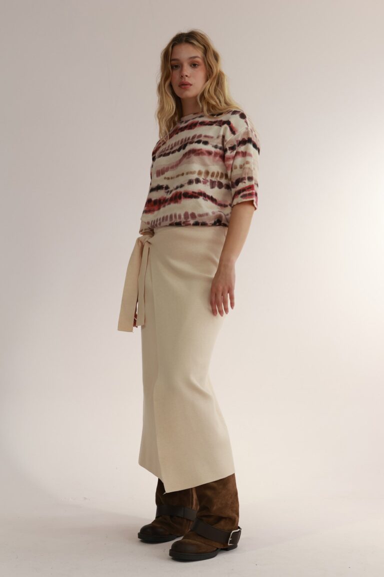 MESH SKIRT WITH KNOT