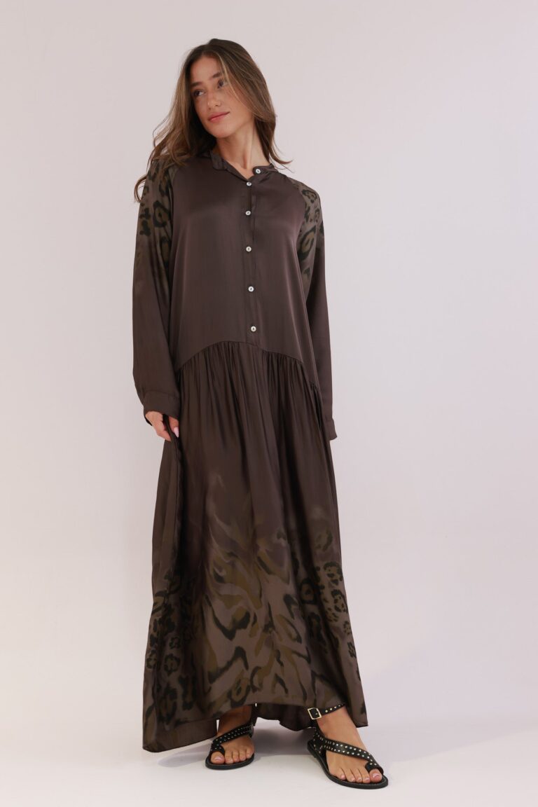 LEOPARD PRINTED SATIN DRE