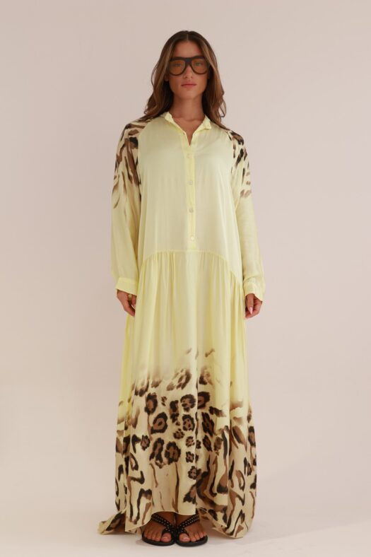 LEOPARD PRINTED SATIN DRE