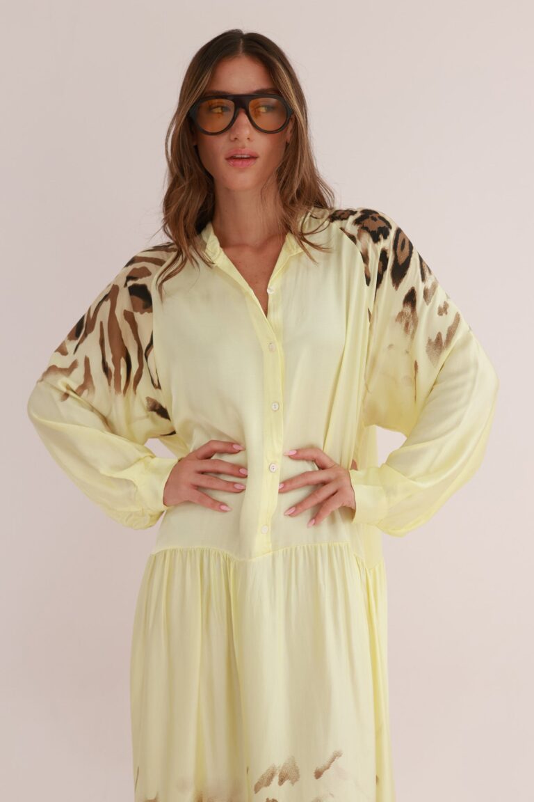 LEOPARD PRINTED SATIN DRE