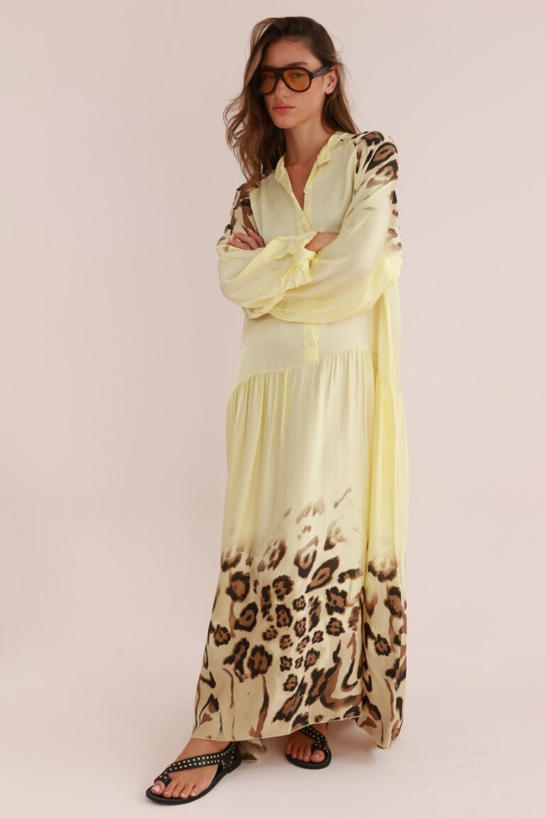 LEOPARD PRINTED SATIN DRE