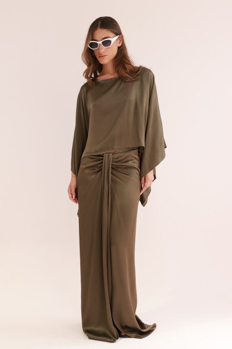 SATIN SKIRT WITH KNOT