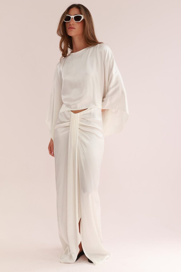 SATIN SKIRT WITH KNOT