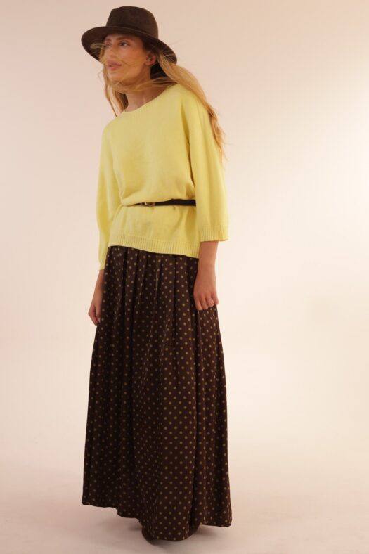 POLKA DOT PLEATED SKIRT