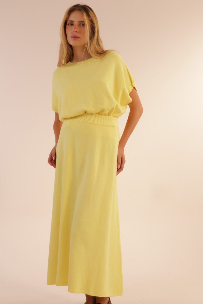 SHORT SLEEVES KNIT - צהוב