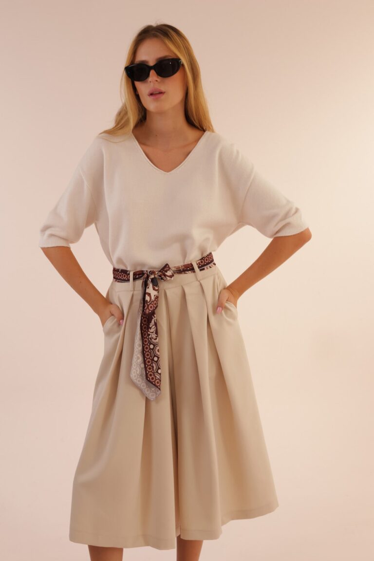 V NECK SHORT SLEEVES KNIT