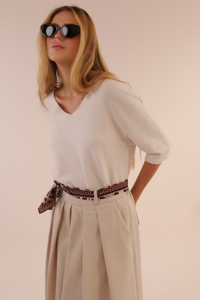 V NECK SHORT SLEEVES KNIT