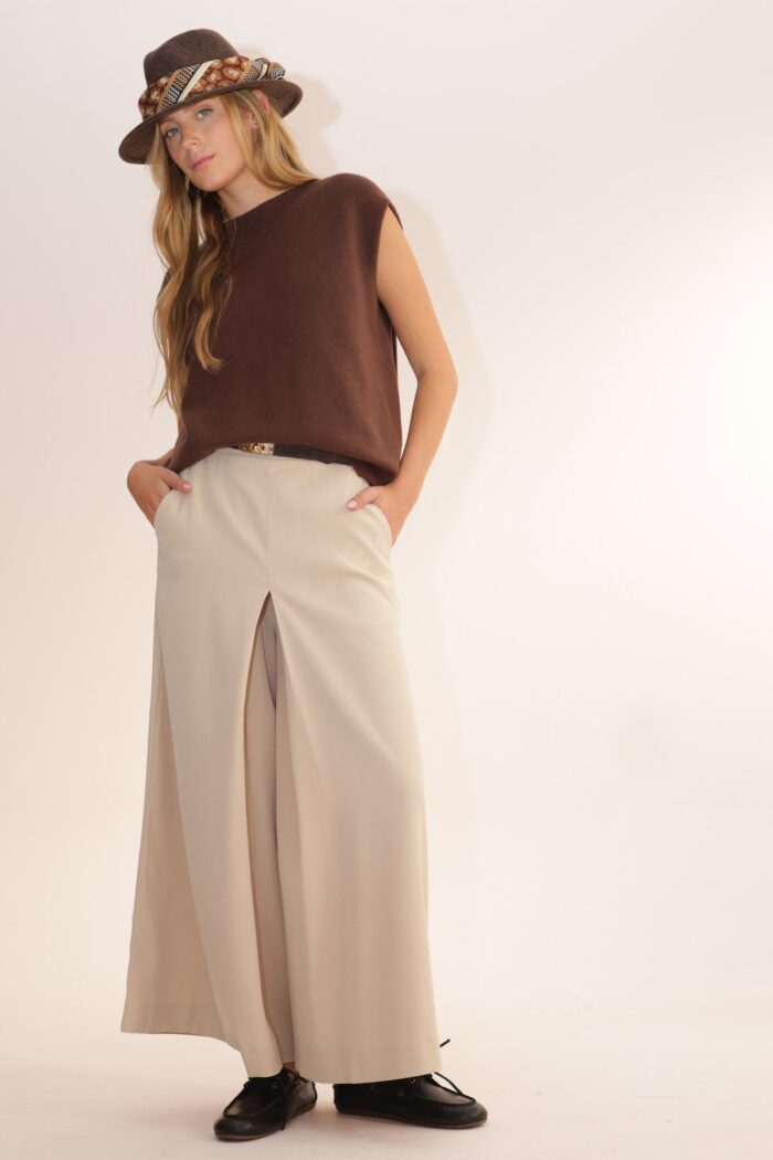 CULOTTE TROUSERS - קרם
