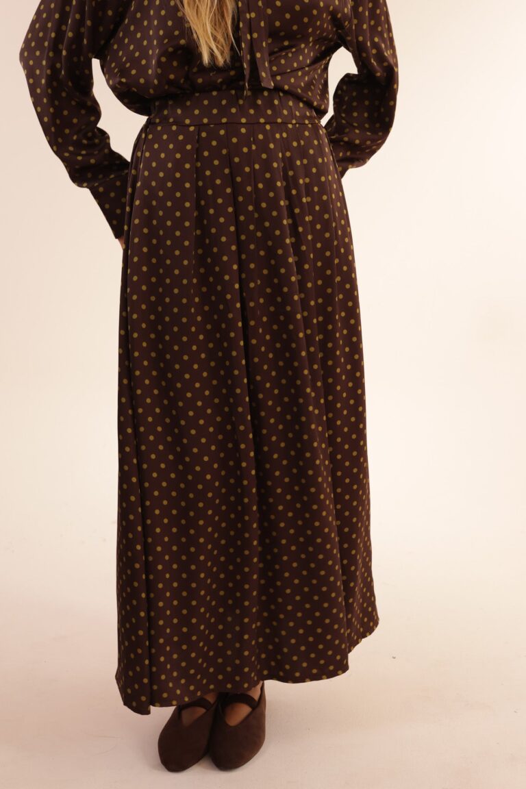 POLKA DOT PLEATED SKIRT