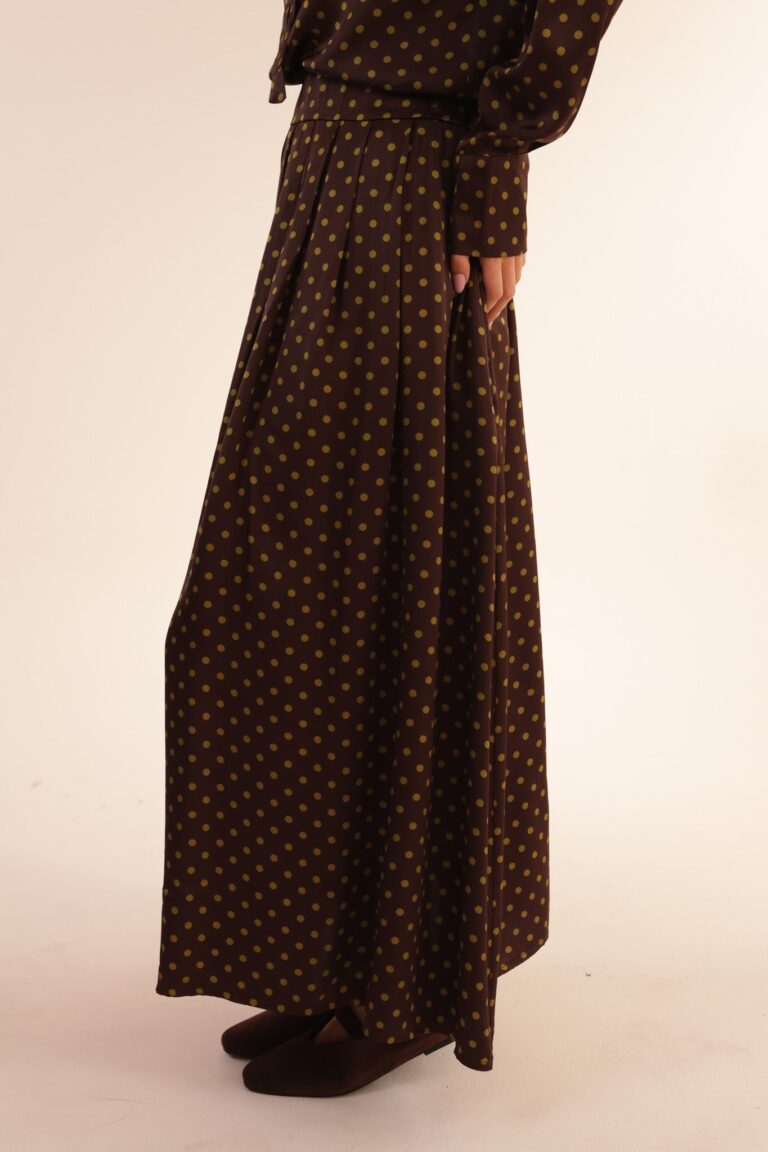 POLKA DOT PLEATED SKIRT