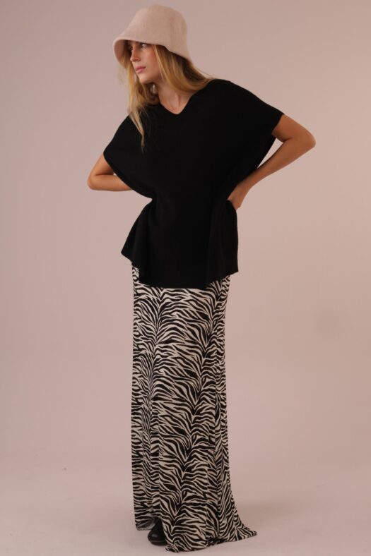 PRINT ZEBRA JERSEY SKIRT