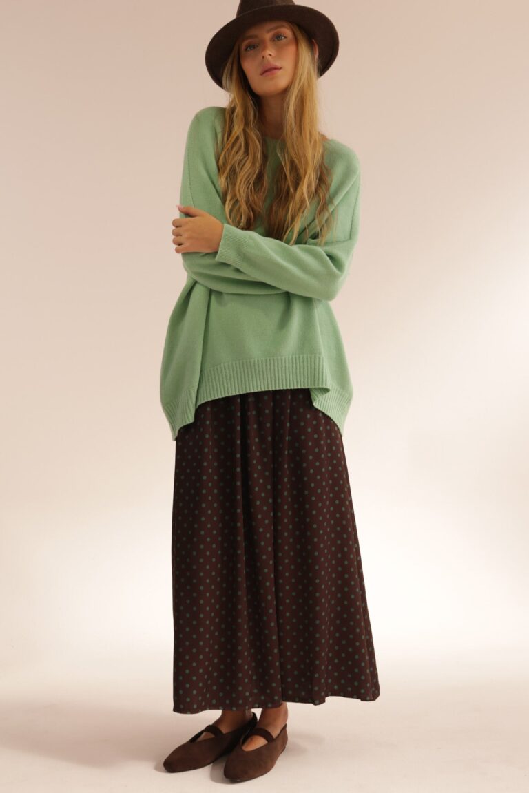 POLKA DOT PLEATED SKIRT