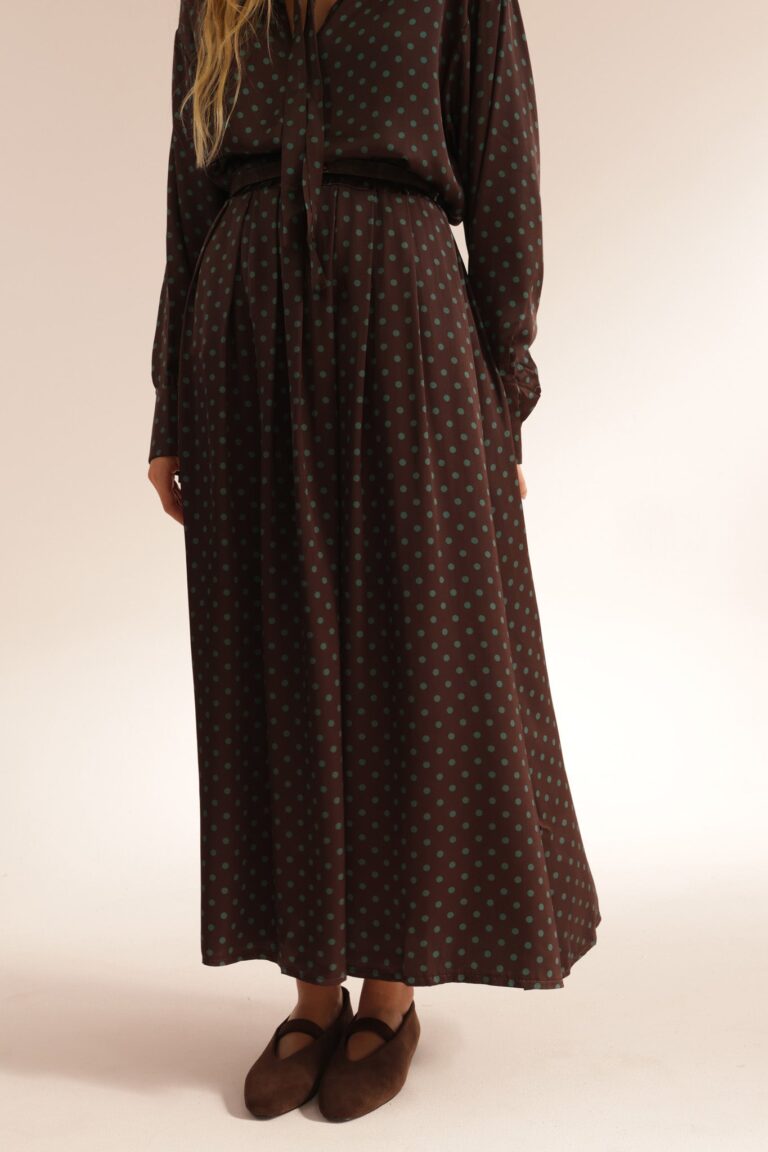 POLKA DOT PLEATED SKIRT