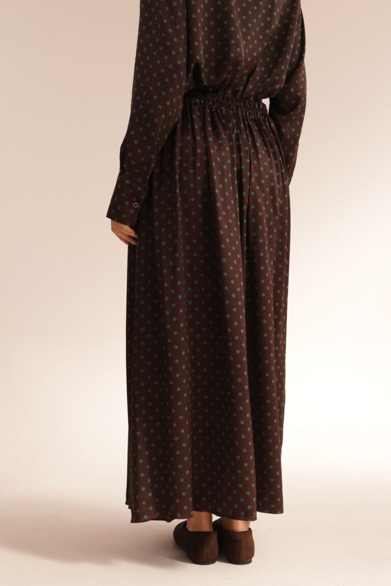 POLKA DOT PLEATED SKIRT